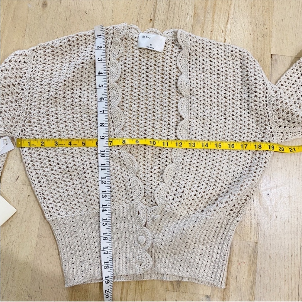 Aritzia Wilfred Le Frou 100% cotton Open knit Cardigan NEW - Picture 11 of 12